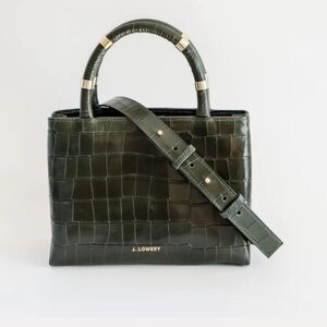 J. Lowery Green Croc William bag